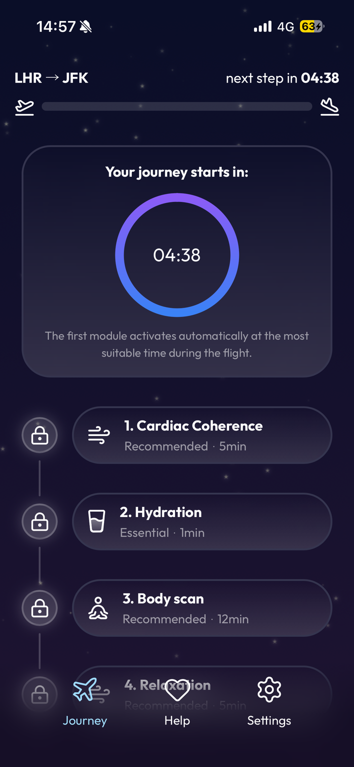 EOLE app — in-flight journey